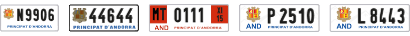 License plate recognition examples of AndorrA