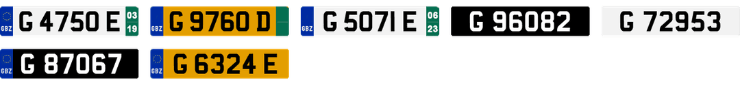 License plate recognition examples of Gibraltar