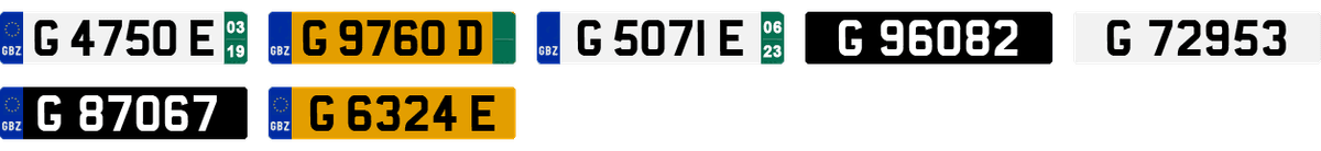 License plate recognition examples of Gibraltar