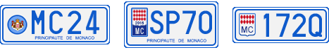 License plate recognition examples of Monaco