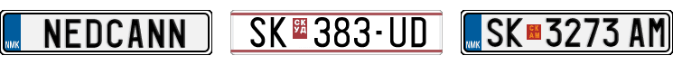 License plate recognition examples of Macedonia, The Former Yugoslav Republic of