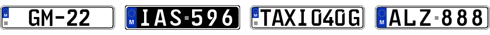 License plate recognition examples of Malta