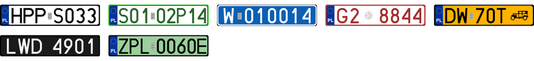 License plate recognition examples of Poland