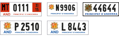 License plate recognition examples of AndorrA
