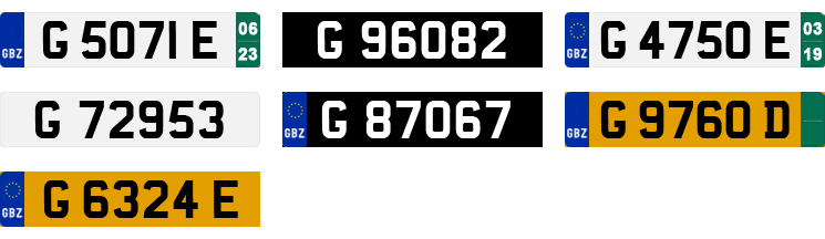 License plate recognition examples of Gibraltar