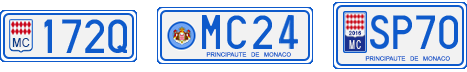 License plate recognition examples of Monaco