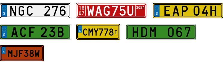 License plate recognition examples of Sweden